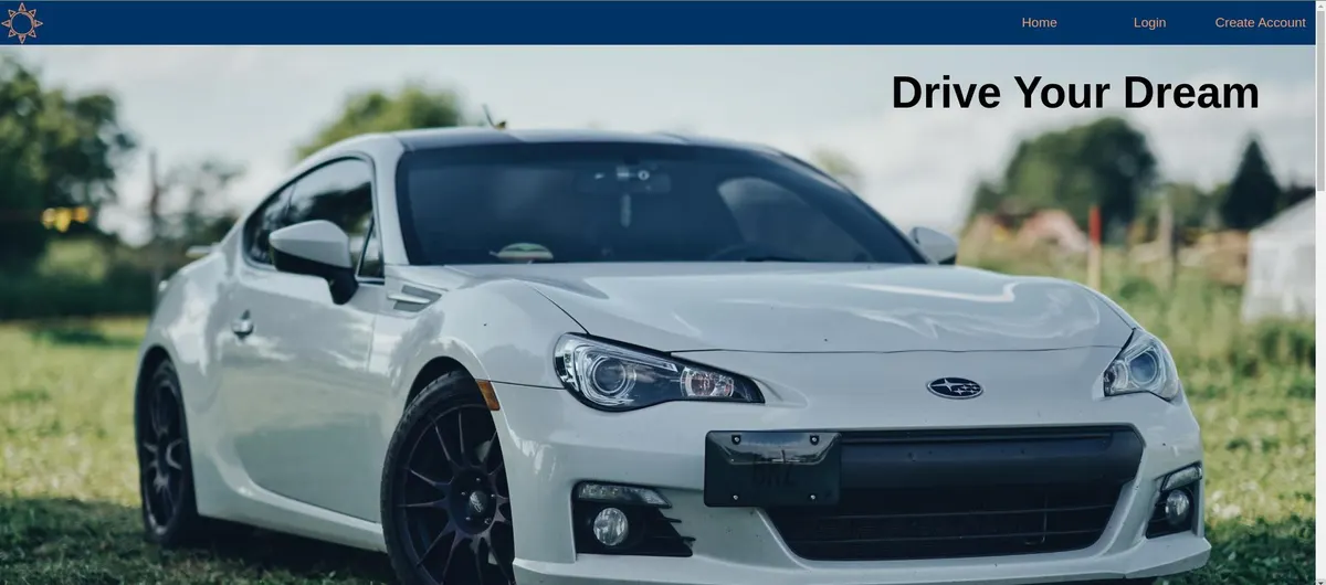 Car Sale Application marketplace home page showing vehicle cards and navigation